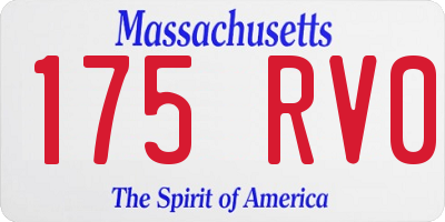MA license plate 175RV0
