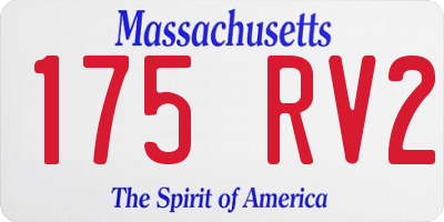 MA license plate 175RV2