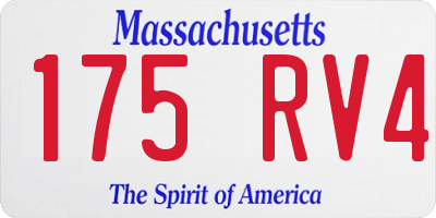 MA license plate 175RV4