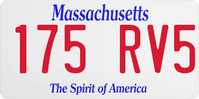 MA license plate 175RV5