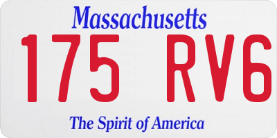 MA license plate 175RV6