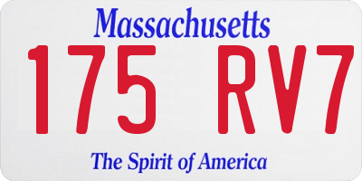 MA license plate 175RV7