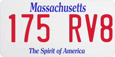 MA license plate 175RV8