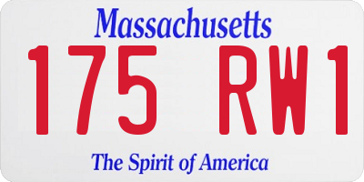 MA license plate 175RW1