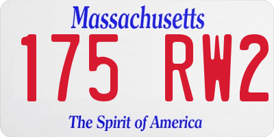 MA license plate 175RW2