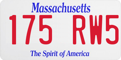MA license plate 175RW5