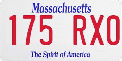 MA license plate 175RX0