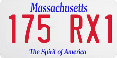 MA license plate 175RX1