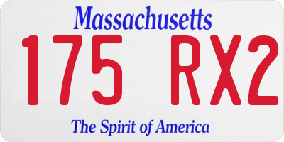 MA license plate 175RX2