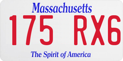 MA license plate 175RX6