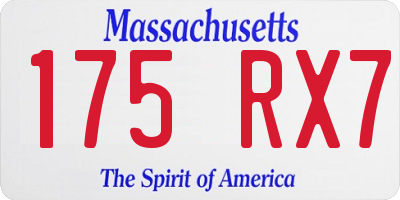 MA license plate 175RX7