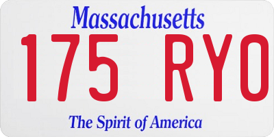 MA license plate 175RY0