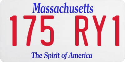 MA license plate 175RY1