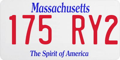 MA license plate 175RY2