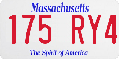 MA license plate 175RY4