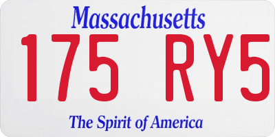 MA license plate 175RY5