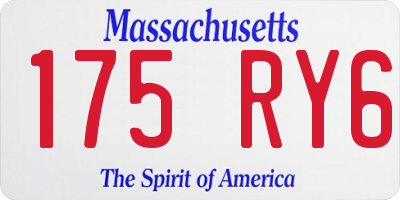MA license plate 175RY6