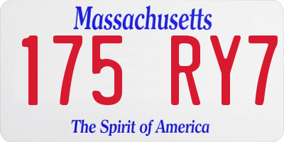 MA license plate 175RY7