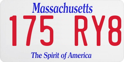 MA license plate 175RY8