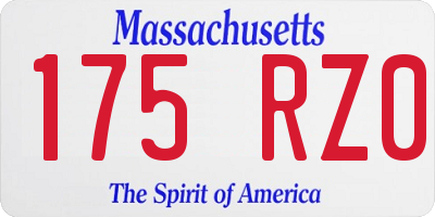 MA license plate 175RZ0