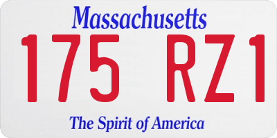 MA license plate 175RZ1