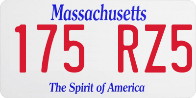 MA license plate 175RZ5