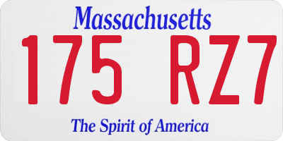 MA license plate 175RZ7