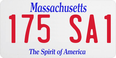 MA license plate 175SA1
