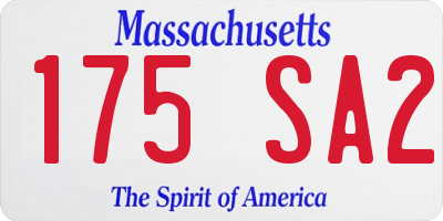 MA license plate 175SA2
