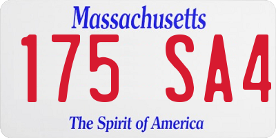MA license plate 175SA4
