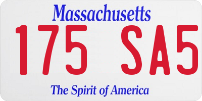 MA license plate 175SA5