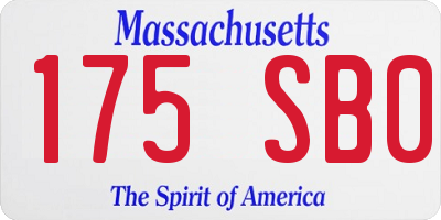 MA license plate 175SB0