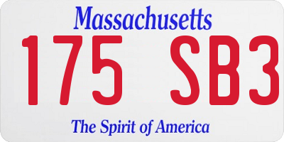 MA license plate 175SB3
