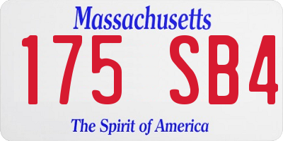 MA license plate 175SB4