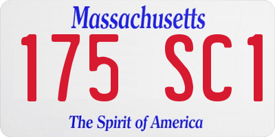 MA license plate 175SC1