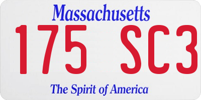 MA license plate 175SC3