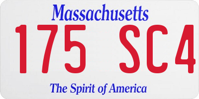 MA license plate 175SC4