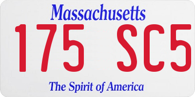 MA license plate 175SC5
