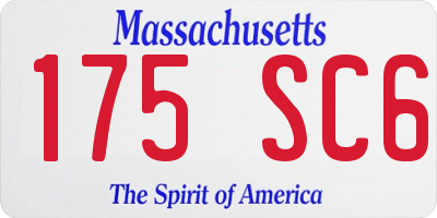 MA license plate 175SC6