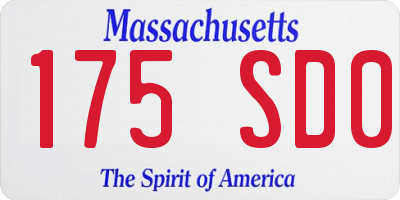 MA license plate 175SD0