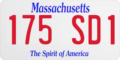 MA license plate 175SD1