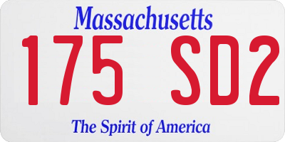 MA license plate 175SD2