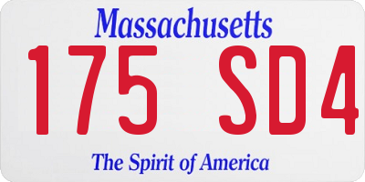 MA license plate 175SD4