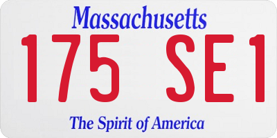MA license plate 175SE1
