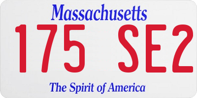 MA license plate 175SE2