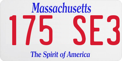 MA license plate 175SE3
