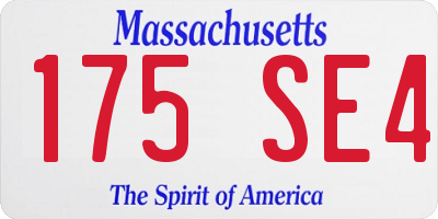 MA license plate 175SE4