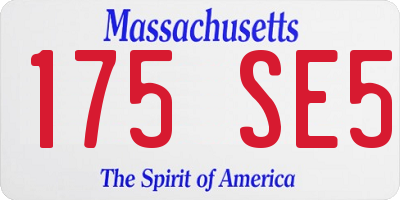 MA license plate 175SE5