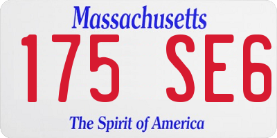 MA license plate 175SE6