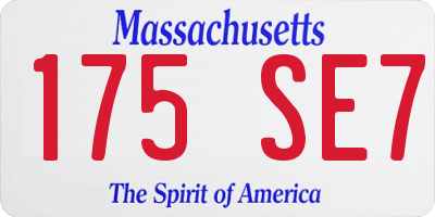 MA license plate 175SE7